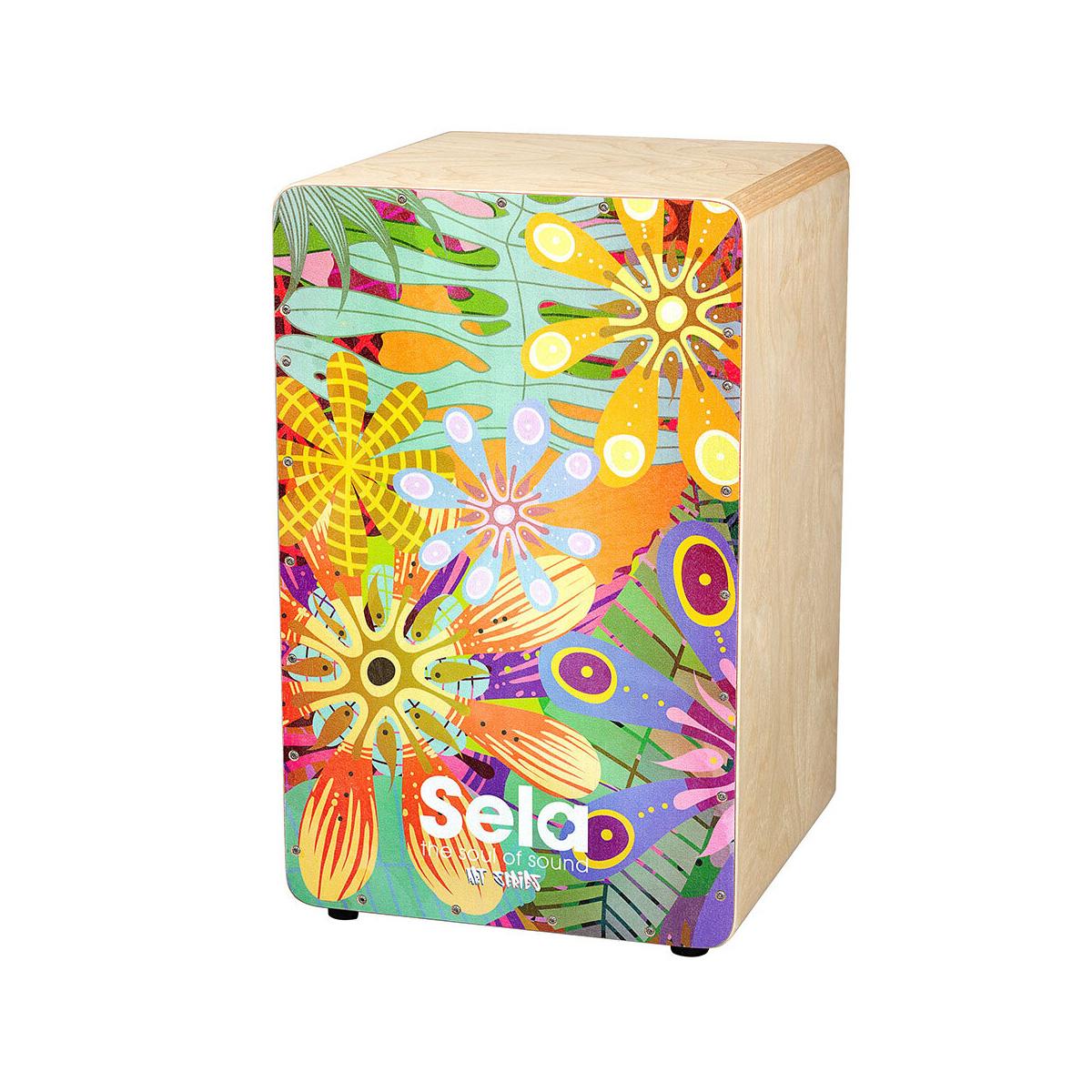 Sela "Art Series" Professional Cajon in Flower Power Design