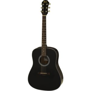 Aria Fiesta Series Dreadnought Acoustic Guitar in Black Matte Finish - The Perfect Choice for Beginners!